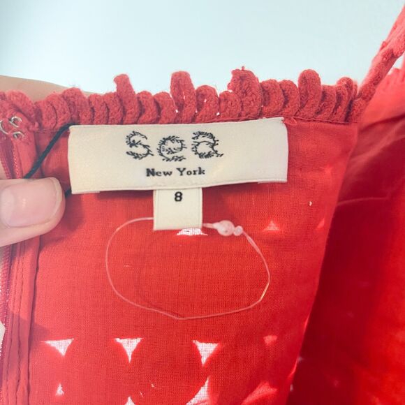 Sea NWT Camila Crochet Pleating Romper Red Size 8 - Picture 11 of 12
